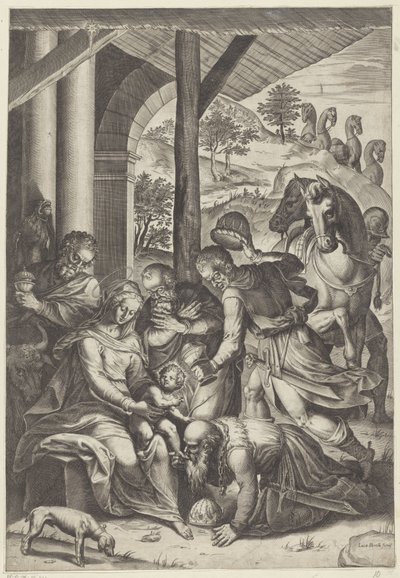 Adoração dos Reis de Agostino Carracci