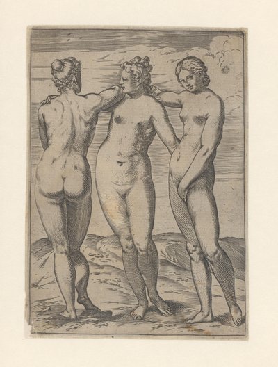 As Três Graças Lascivie (título da série) de Agostino Carracci