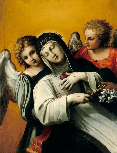 O arrebatamento de Santa Catarina de Agostino Carracci