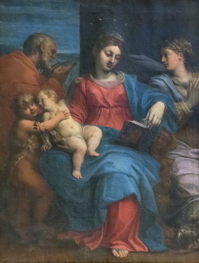 Sagrada família com Santa Margarida de Agostino Carracci