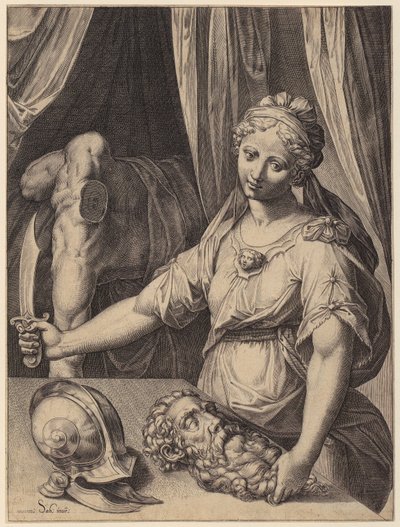 Judite com a cabeça de Holofernes de Agostino Carracci