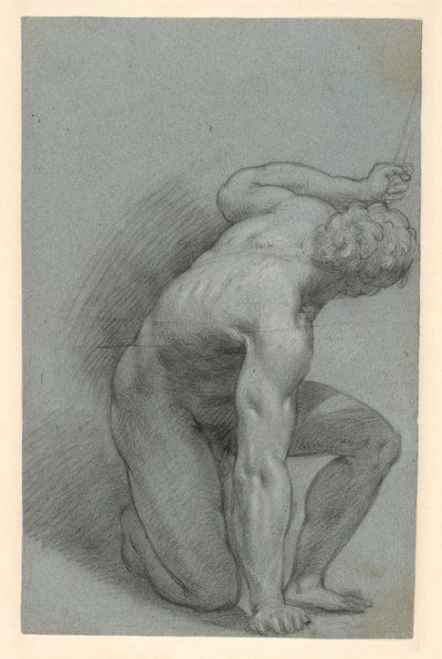 Figura ajoelhada (recto); figura reclinada (verso) de Agostino Carracci