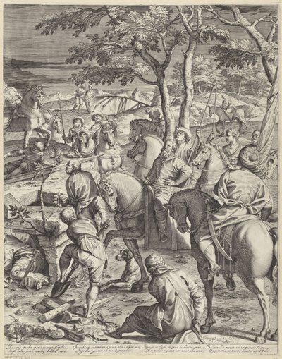 Crucificação de Cristo (parte direita) de Agostino Carracci