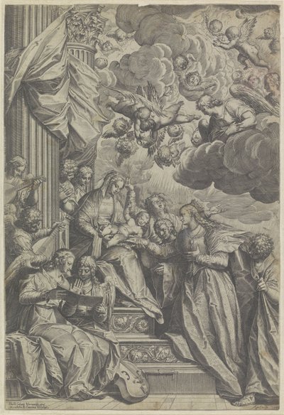O casamento místico de Santa Catarina de Agostino Carracci