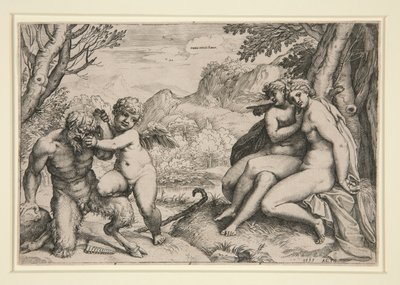 Pan Subjugado pelo Cupido de Agostino Carracci