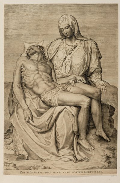Pieta, segundo Michelangelo de Agostino Carracci