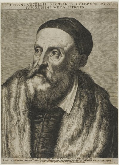 Retrato de Ticiano de Agostino Carracci