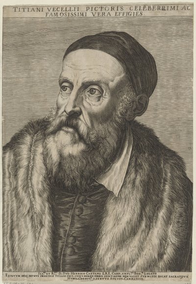 Retrato do pintor Ticiano de Agostino Carracci