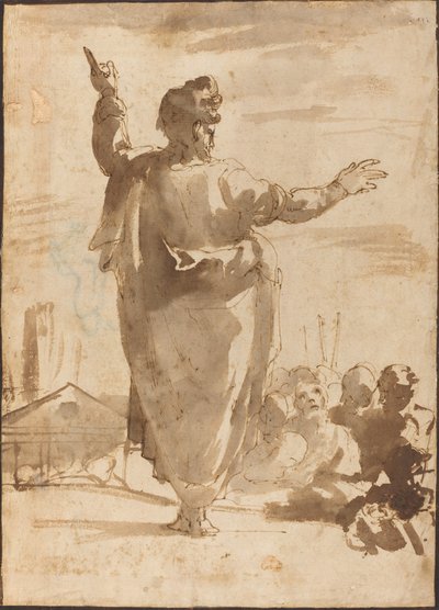 Pregação de São Paulo de Agostino Carracci