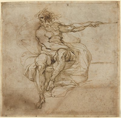 Nu Masculino Sentado [reto] de Agostino Carracci