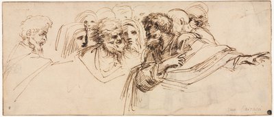Estudo de Cabeças (reto) de Agostino Carracci