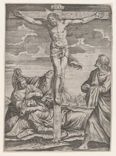 A Crucificação, 1582. de Agostino Carracci