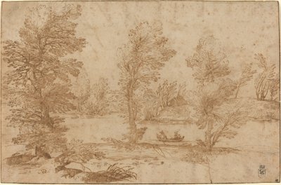 Rio Woodland com um barco de Agostino Carracci