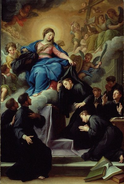 A Madonna com os sete fundadores da Ordem dos Servitas, c. 1728. de Agostino Masucci