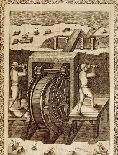 Máquina para o deslocamento de água de Agostino Ramelli