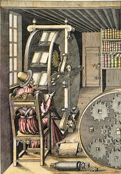 Mesa rotativa - De "Le Diverse et Artifiose Machine" de Agostino Ramelli (1531-1608) - Paris 1588 de Agostino Ramelli