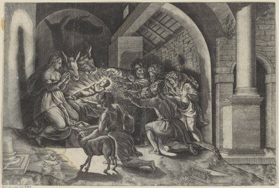 Adoração pelos pastores de Agostino Veneziano