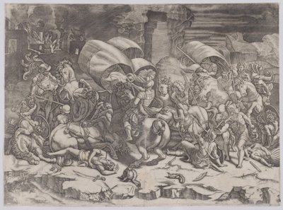 Batalha com um Cutlass, 1530-31. de Agostino Veneziano