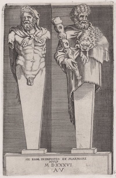 Hércules do The Hermae, datado de 1536. de Agostino Veneziano