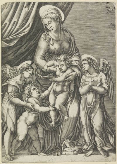 Maria com Criança e o jovem João Baptista de Agostino Veneziano