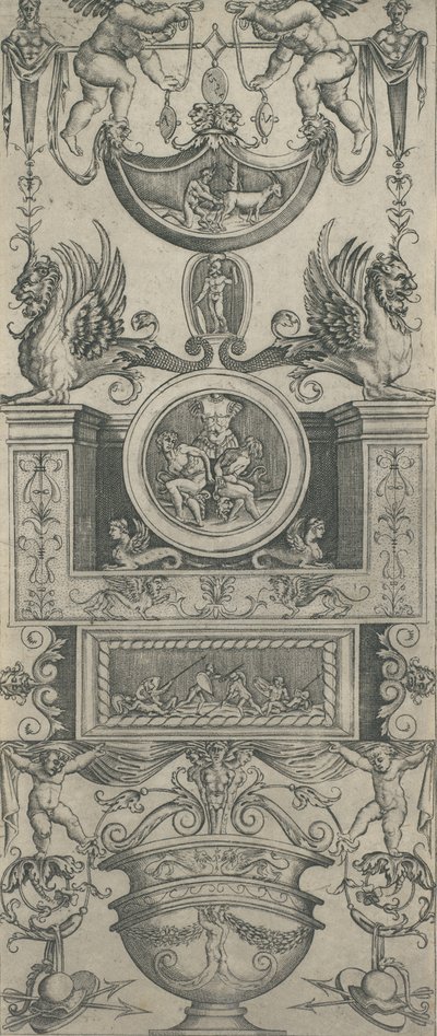 Painel Ornamental, datado de 1521. de Agostino Veneziano.