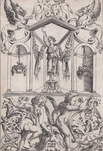 Painel Ornamental, ca. 1514-36. de Agostino Veneziano