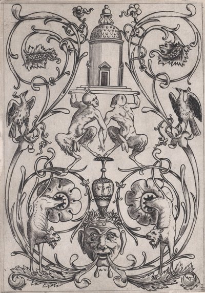 Painel Ornamental, ca. 1514-36. de Agostino Veneziano