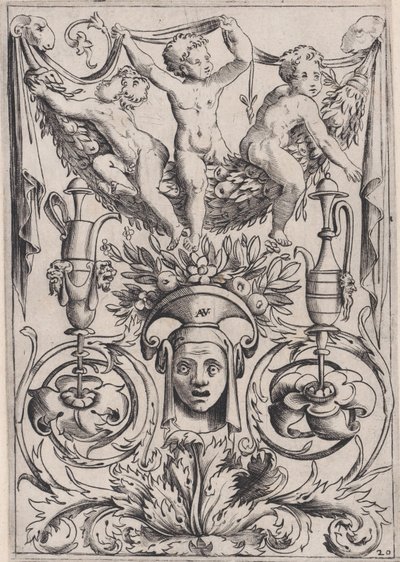Painel Ornamental, ca. 1514-36. de Agostino Veneziano
