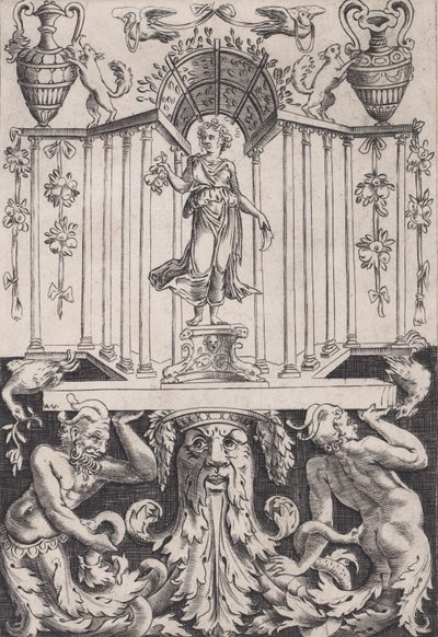 Painel Ornamental, ca. 1514-36. de Agostino Veneziano