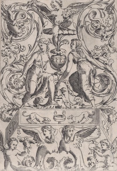 Painel Ornamental, ca. 1514-36. de Agostino Veneziano