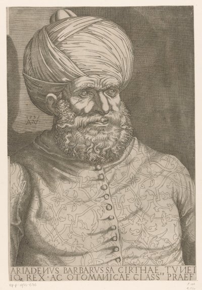 Retrato do Almirante Khair ad-Din Barbarossa de Agostino Veneziano