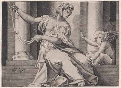Temperança, datada de 1517. de Agostino Veneziano
