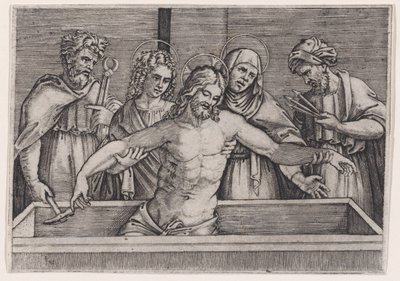 O sepultamento de Cristo, c. 1514-36. de Agostino Veneziano