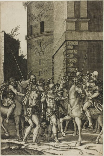 Imperador libertando o escravo Androcles de Agostino dei Musi