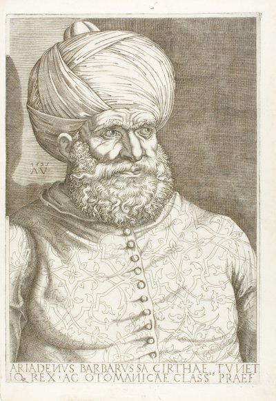 Retrato de Barbarossa de Agostino dei Musi