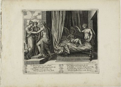 A Psique Muito Crédula Olha para o Cupido de Agostino dei Musi