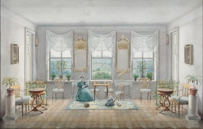 A Sala de Desenhos no Solar Gorki, 1831 de Agrafena Dmitrievna Blagovo