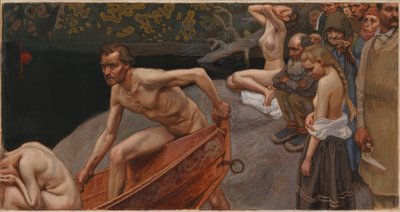 À beira do rio Tuonela, esboço para os afrescos do Mausoléu de Jusélius de Akseli Gallen-Kallela