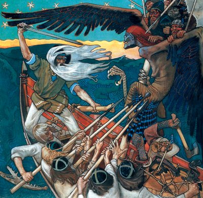 The Defense of the Sampo, 1896 (têmpera sobre tela) de Akseli Valdemar Gallen-Kallela