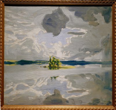 Nuvens sobre um lago de Akseli Valdemar Gallen-Kallela