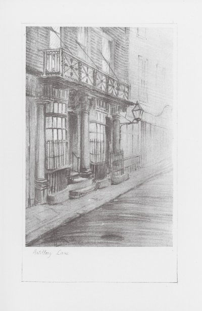 Vias de Londres: Artillery Lane (litografia) de Alan Stapleton
