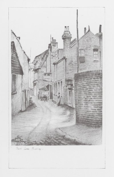 Vias de Londres: Back Lane (litografia) de Alan Stapleton
