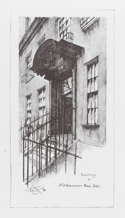 Vias de Londres: Grosvenor Road (litografia) de Alan Stapleton