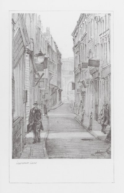 Vias de Londres: Lawrence Lane (litografia) de Alan Stapleton
