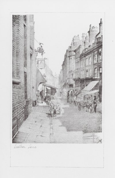 Vias de Londres: Leather Lane (litografia) de Alan Stapleton