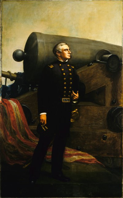 O primeiro canhão em Fort Sumter (Major Robert Anderson) de Alban Jasper Conant
