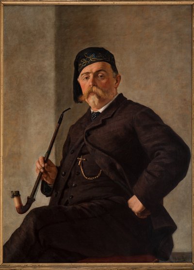 Homem com Tubo (óleo sobre tela) de Albano Lugli