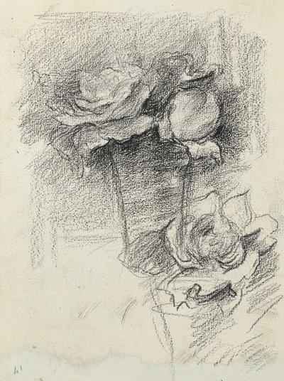 Ainda vida de rosas em um vaso, c.1890 de Albert de Belleroche