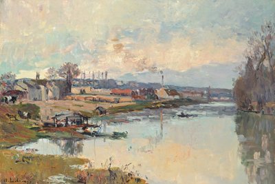 O Sena em Port Marly (óleo sobre tela) de Albert Charles Lebourg
