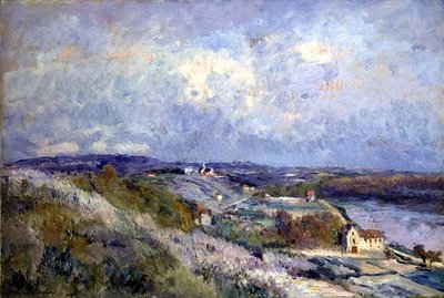 The Hills at Herblay in Spring (óleo sobre tela) de Albert Charles Lebourg